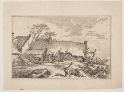 Planche 4, tirée de Paysages avec fermes - Boetius Adams Bolswert