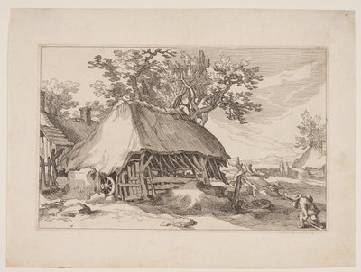 Planche 7, tirée de Paysages avec fermes - Boetius Adams Bolswert