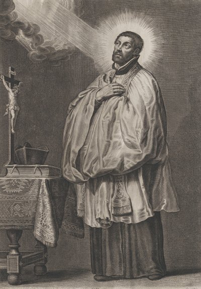 Saint François Xavier avec une lumière divine émanant vers lui depuis le coin supérieur gauche, vers 1623-33 - Boetius Adams Bolswert