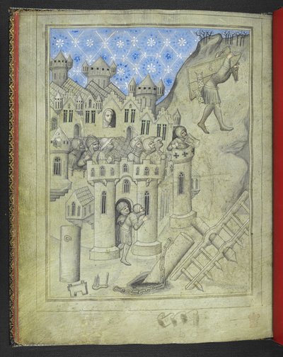 Samson portant les portes de Gaza, observé depuis les murs de la ville par des soldats en armure et, à une fenêtre, Dalila, du 