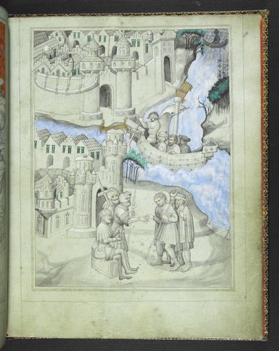 Pèlerins approchant des portes de la ville, du 
