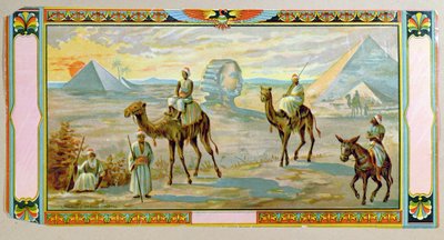 Le Sphinx et les Pyramides, étiquette d