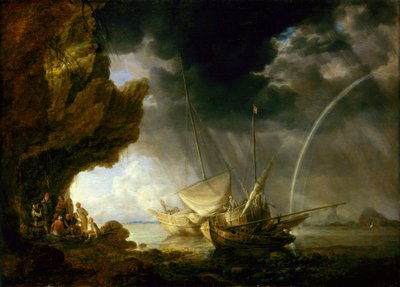 Paysage marin avec marins s