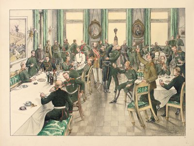 Le Petit-déjeuner traditionnel tenu pour commémorer la bataille de Telish à laquelle le régiment des gardes Egerski a participé le 12 octobre 1877 - Boris V. de Heroys