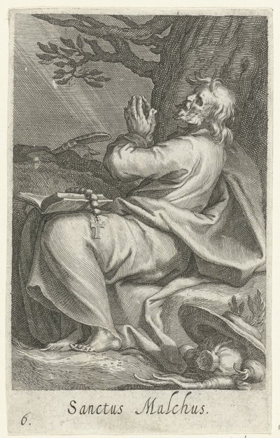 Saint Malchus de Chalcis en ermite (Kluizenaars, Sacra eremvs ascetarvm) - Boëtius Adamsz. Bolswert