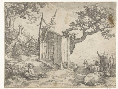 Paysage avec Argus près de Io en vache et Mercure dans les airs - Boëtius Adamsz. Bolswert