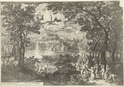 Paysage avec le martyre de Saint Étienne - Boëtius Adamsz. Bolswert