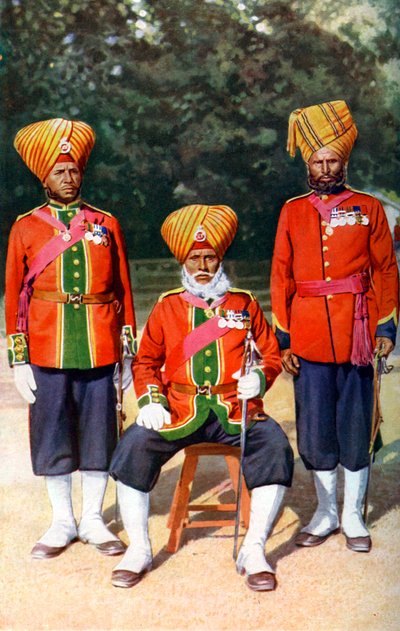 Officiers du 15ème Ludhiana Sikhs, armée indienne, Inde, 1922 - Bourne and Shepherd