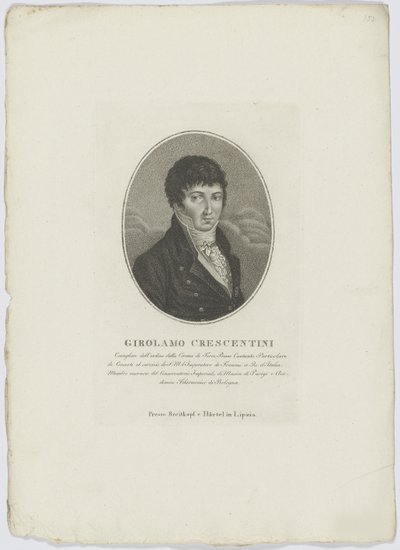 Portrait de Girolamo Crescentini 1762-1846, après 1800 - Breitkopf and Härtel