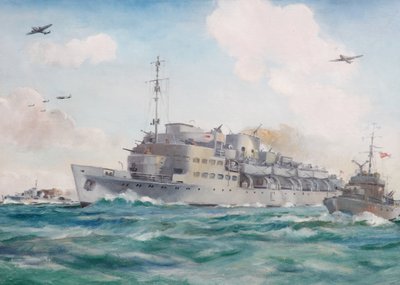 HMS Prins Albert en route vers Dieppe transportant le No 4 Commando, 19 août 1942 - Brian Joseph Mullen