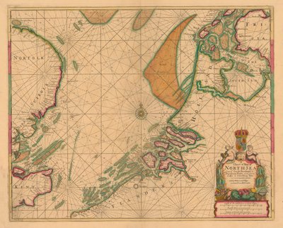 Carte de la mer du Nord de South Foreland à Burnham Flatts, et de Callis à l