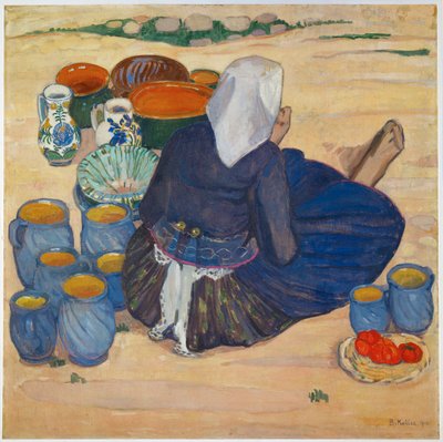 Toepfermarkt - marché aux pots (huile sur toile) - Broncia Koller-Pinell