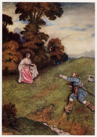Car il ne pouvait ni se tenir debout ni marcher, mais comme un infirme il tombait (lithographie en couleur) - Byam (after) Shaw