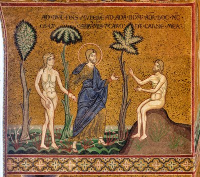 Dieu présente Ève à Adam, mosaïque byzantine, XII-XIIIe siècle, sur la contre-façade - Byzantine