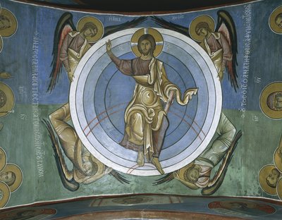 Peintures de Jésus-Christ avec des anges, Panagia Too Araka, Lagoudera, Chypre - Byzantine