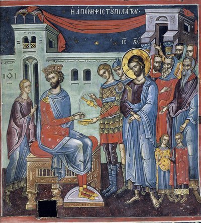 Ponce Pilate se lavant les mains - Byzantine Byzantine