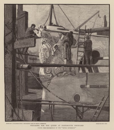 Préparatifs pour la reine Victoria au chantier naval de Portsmouth - C.A. Wilkinson