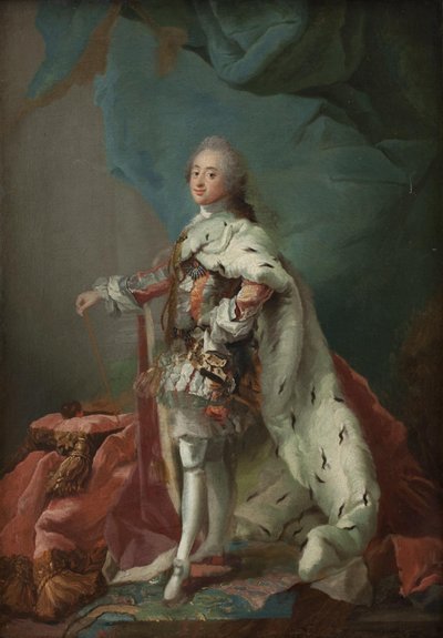 Le roi Frederik V de Danemark en robes d