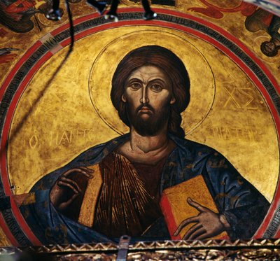 Christ bénissant, fresque dans le dôme du monastère de Saint Jean le Théologien (Liste du patrimoine mondial de l