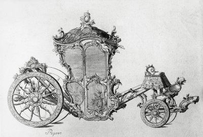 Conception pour une voiture rococo, gravure - J.B. and Brown J. Rowbotham