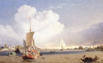 Navigation sur la rivière Hooghly, Calcutta, 1852 - C.J. Martin