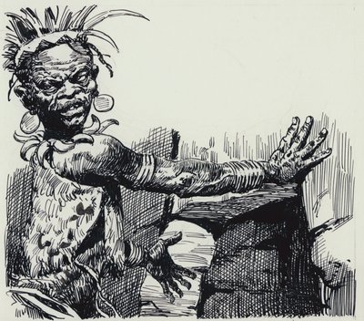 Illustration pour King Solomons Mines (gouache sur papier) - C.L. Doughty