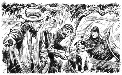 Illustration pour Three Men In A Boat de Jerome K Jerome (plume et encre) - C.L. Doughty