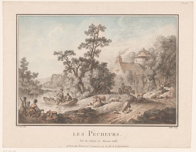 Paysage avec bergers et pêcheurs - C.L. Jubier