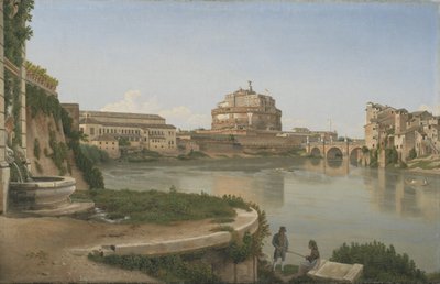 Vue à travers le Tibre depuis Trastevere vers le Castel S. Angelo - Christoffer Wilhelm Eckersberg