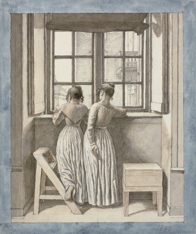 À une fenêtre dans l