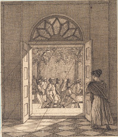 Depuis une antichambre. Illustration pour "Linearperspectiven", Planche VI - Christoffer Wilhelm Eckersberg
