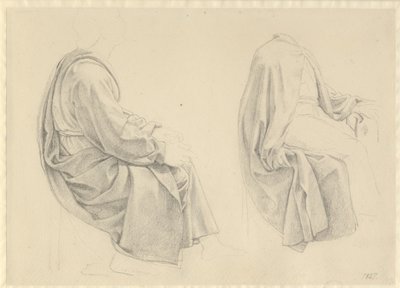 La Cène - étude de draperie pour deux des apôtres - Christoffer Wilhelm Eckersberg