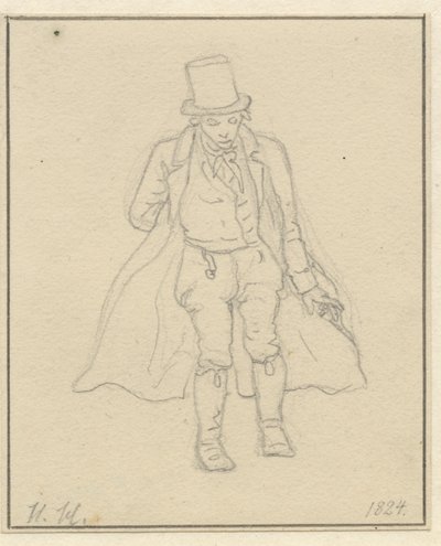 Portrait du peintre Hans Hansen, figure entière - Christoffer Wilhelm Eckersberg