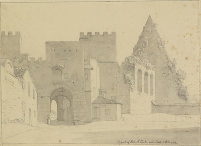 Vue de Porta S.Paolo et de la Pyramide de Caio Cestio depuis la ville, Rome - Christoffer Wilhelm Eckersberg