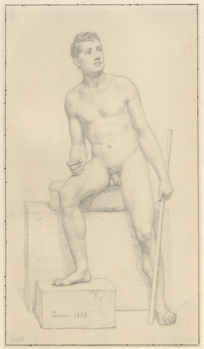 Modèle masculin nu assis - Christoffer Wilhelm Eckersberg