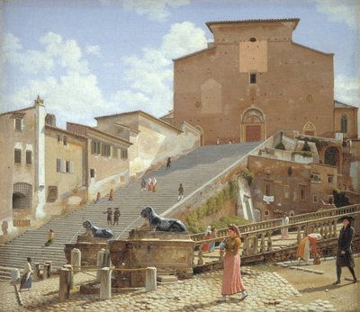 Les marches de marbre menant à l