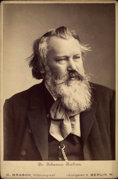 Johannes Brahms, compositeur et pianiste allemand, 1889 - C Brasch