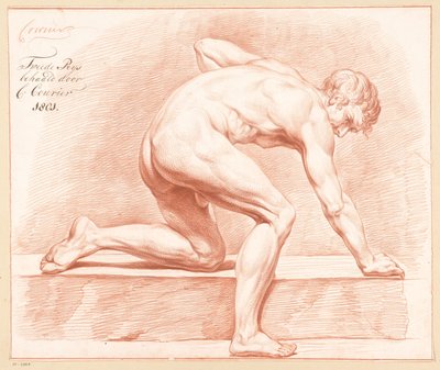 Homme nu agenouillé, vu de côté (2e prix 1801) - C. Courier