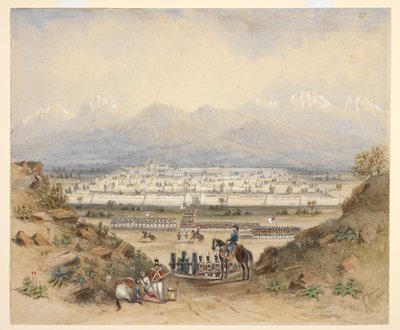 Un général passant en revue la cavalerie et l