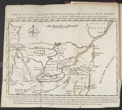 Une carte du pays des Cinq Nations, appartenant à la province de New York; et des lacs près desquels vivent les Nations des Indiens lointains, avec une partie du Canada - Cadwallader Colden