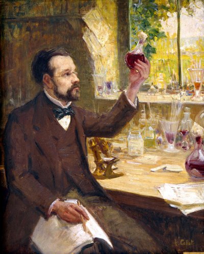Louis Pasteur étudiant la fermentation du jus de raisin - Callot Callot