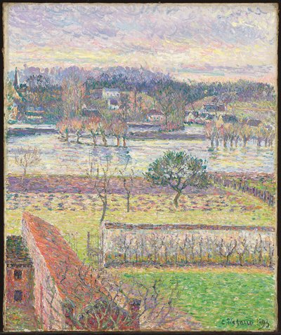 Vue de ma fenêtre, inondation, effet de soir, Éragny, 1893 - Camille Jacob Pissarro