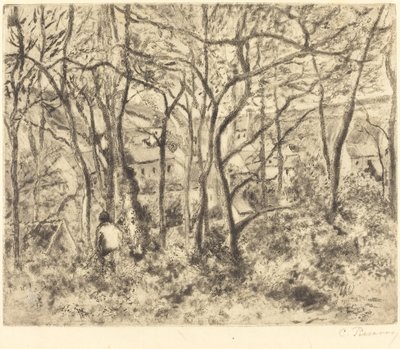 Paysage sous bois, à L