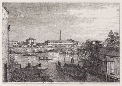 Aux portes du Dolo, de la série Vedute (Vues) - Canaletto (Giovanni Antonio Canal)