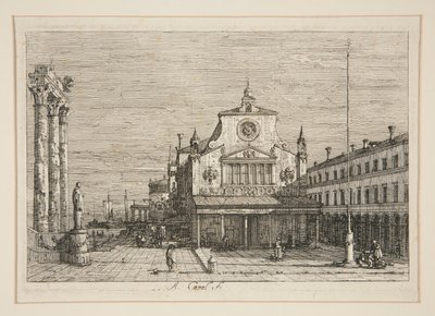 Vue imaginaire de S. Giacomo di Rialto (Vedute) - Canaletto (Giovanni Antonio Canal)