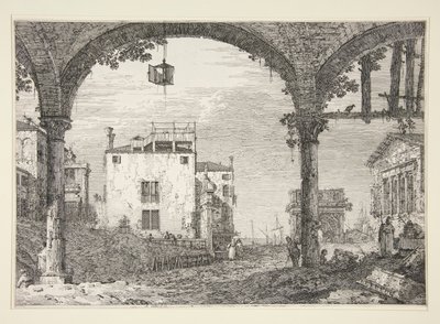 Le Portique à la lanterne, de la série Vedute (Vues) - Canaletto (Giovanni Antonio Canal)