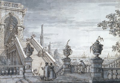 Un caprice avec un escalier monumental - Canaletto