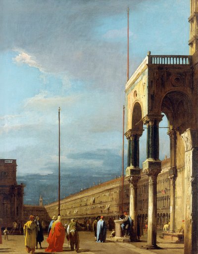 Canaletto - La Piazza vue du nord-ouest avec le narthex de San Marco vers 1723-24 - Canaletto