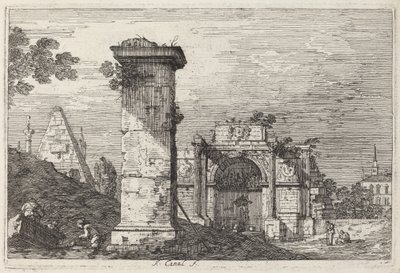 Paysage avec monuments en ruines - Canaletto
