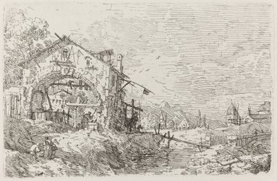 Paysage avec une Femme au Puits - Canaletto